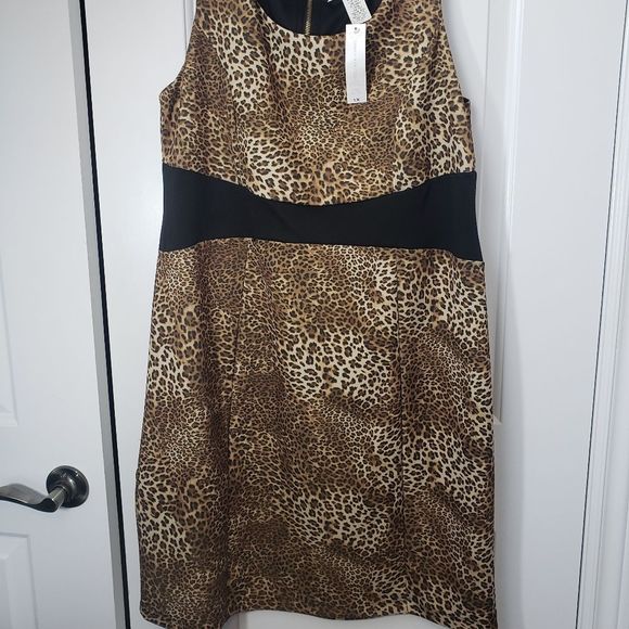 NEW SWAK Leopard print plus size Dress 1x - Picture 3 of 8
